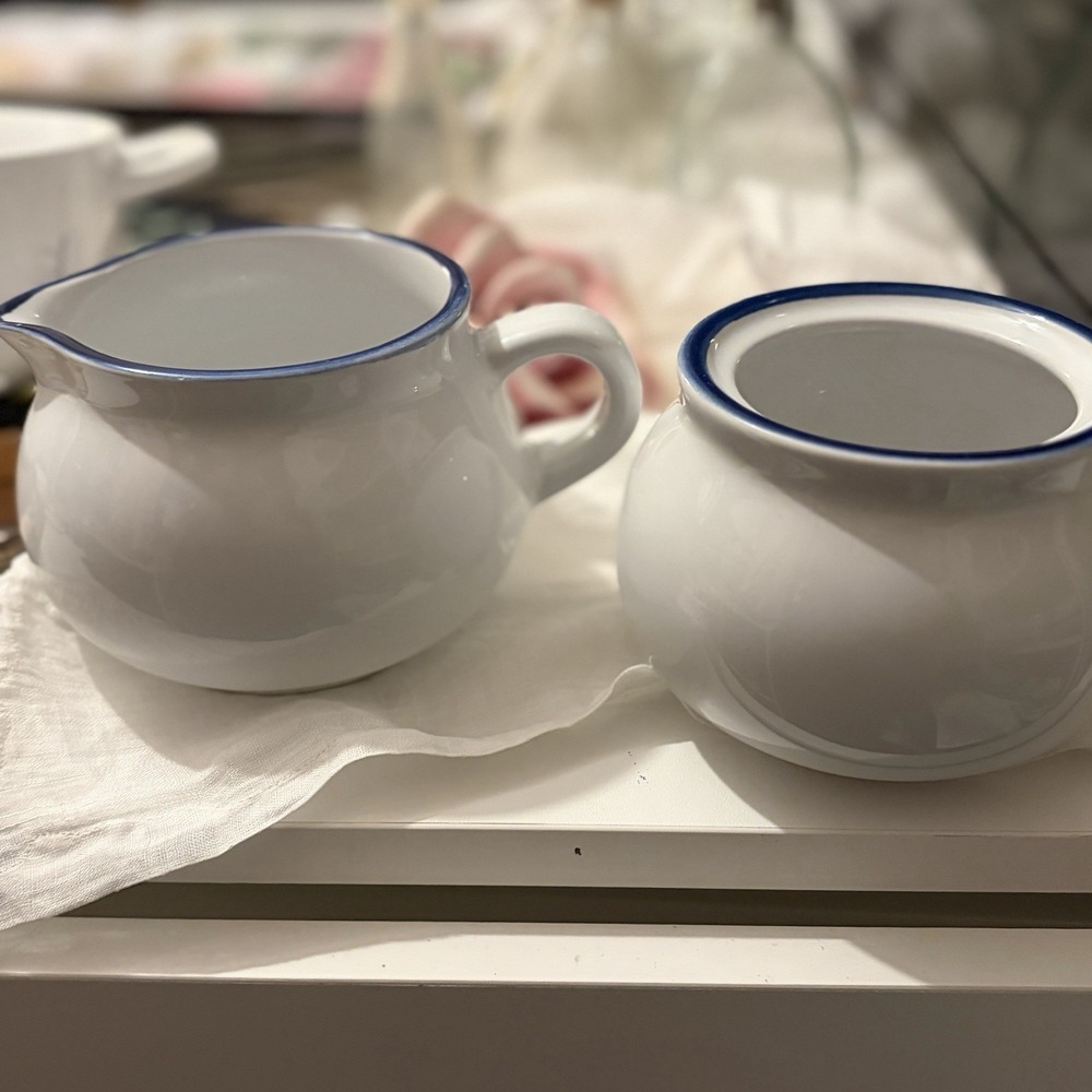 Vintage Dansk Creamer & Sugar Bowl Scandinavian Modern Stoneware